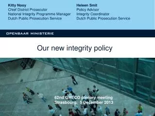 Our new integrity policy
