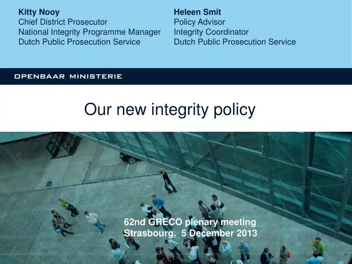 our new integrity policy