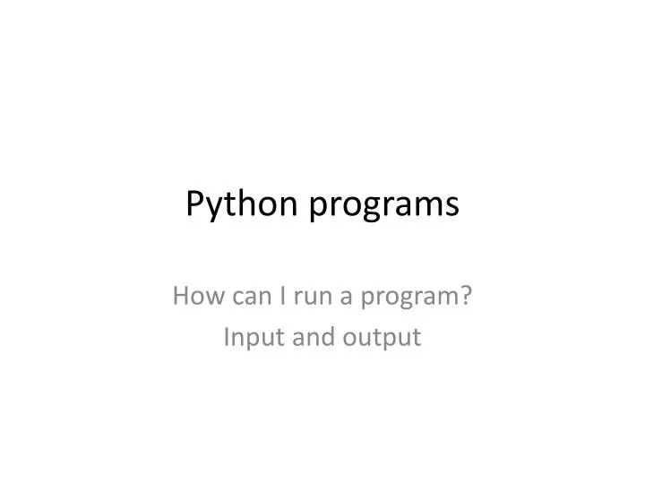 python programs