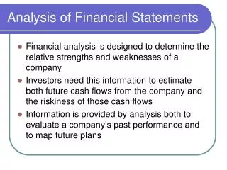 Analysis of Financial Statements