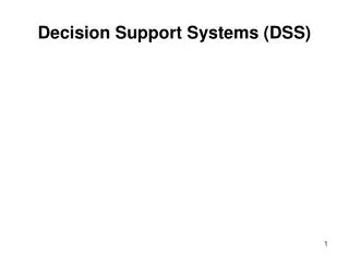 Decision Support Systems (DSS)