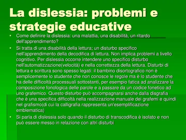 la dislessia problemi e strategie educative