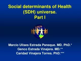 Social determinants of Health (SDH) universe. Part I