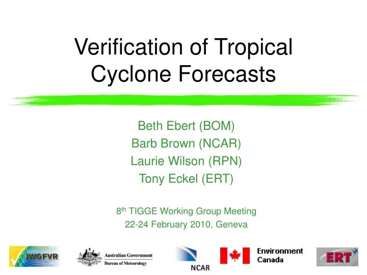 verification of tropical cyclone forecasts