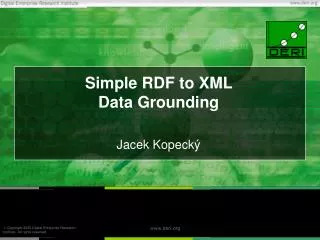 Simple RDF to XML Data Grounding