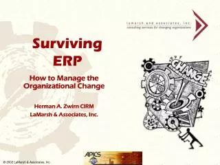 How to Manage the Organizational Change Herman A. Zwirn CIRM LaMarsh &amp; Associates, Inc.