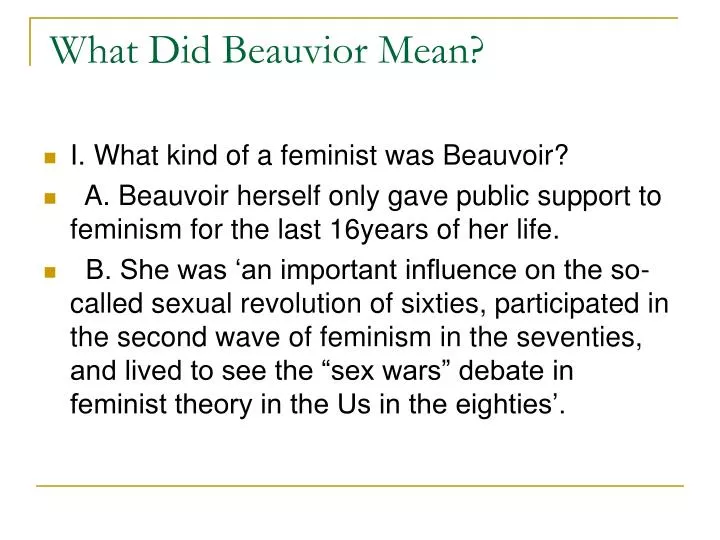 what did beauvior mean