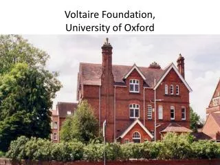 Voltaire Foundation, University of Oxford