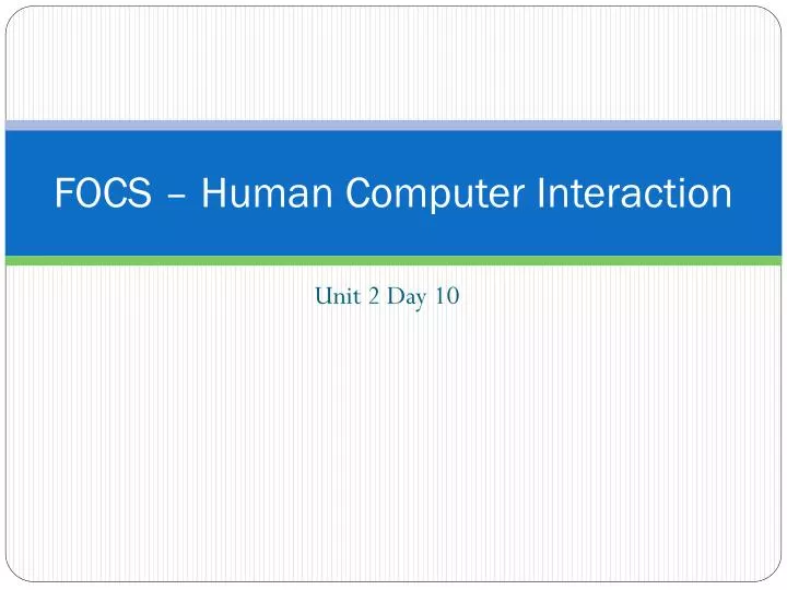 focs human computer interaction