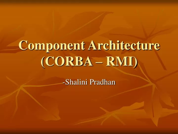 component architecture corba rmi