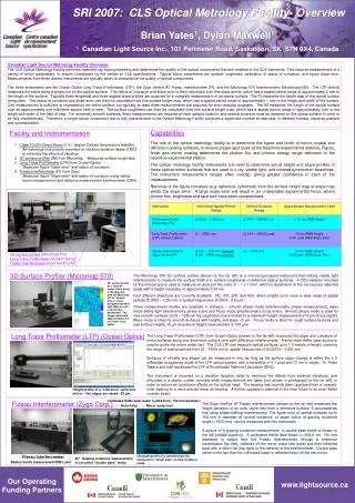 Canadian Light Source Metrology Facility Overview: