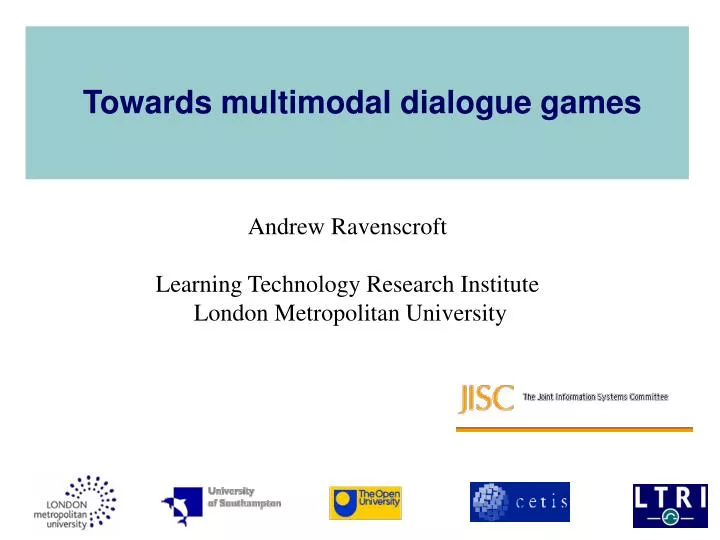 towards multimodal dialogue games