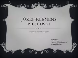 j zef klemens pi sudski