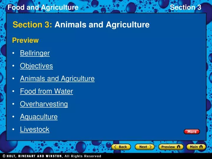 section 3 animals and agriculture