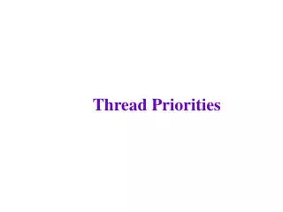 thread priorities