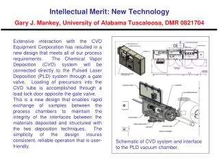 Intellectual Merit: New Technology Gary J. Mankey, University of Alabama Tuscaloosa, DMR 0821704