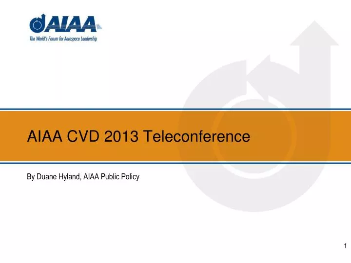 aiaa cvd 2013 teleconference