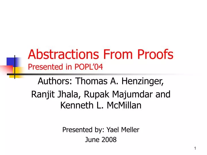 abstractions from proofs presented in popl 04