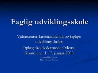 faglig udviklingsskole