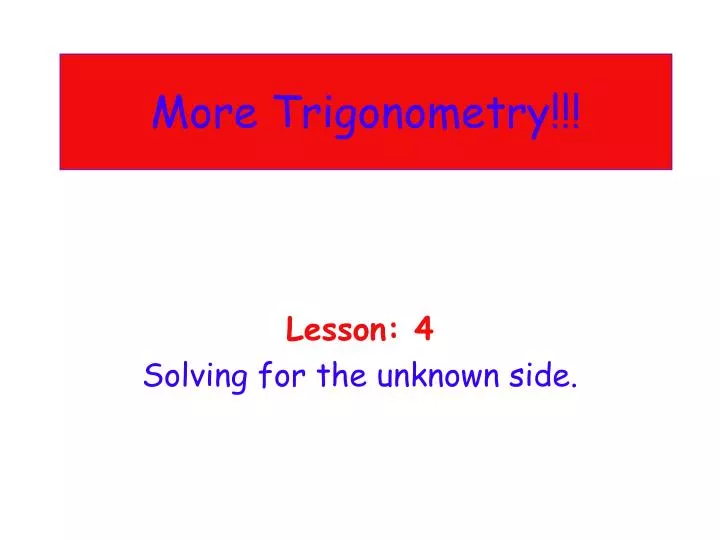 more trigonometry