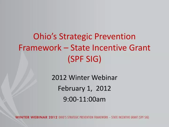 ohio s strategic prevention framework state incentive grant spf sig