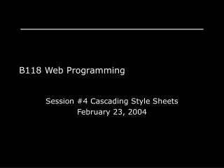 B118 Web Programming