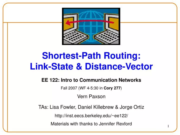 shortest path routing link state distance vector