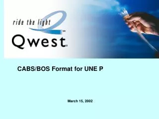 CABS/BOS Format for UNE P