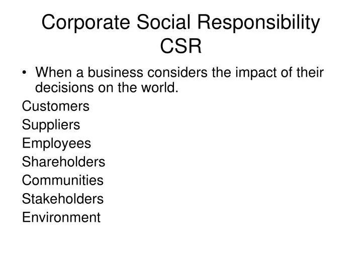 corporate social responsibility csr