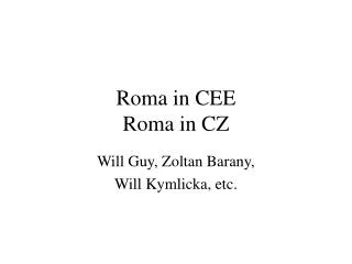 Roma in CEE Roma in CZ