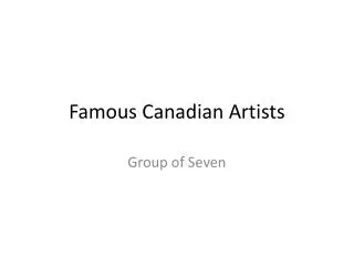 Famous Canadian Artists