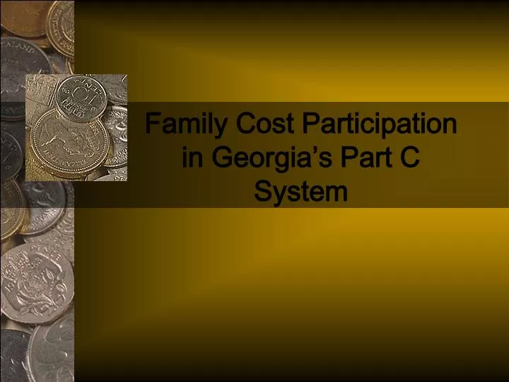 family cost participation in georgia s part c system