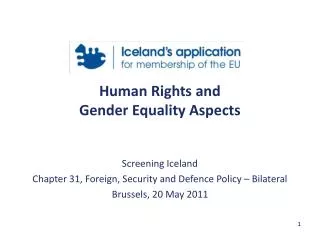 Human Rights and Gender Equality Aspects
