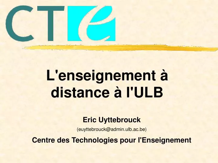 l enseignement distance l ulb