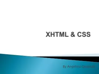 XHTML &amp; CSS