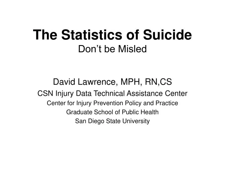 the statistics of suicide don t be misled