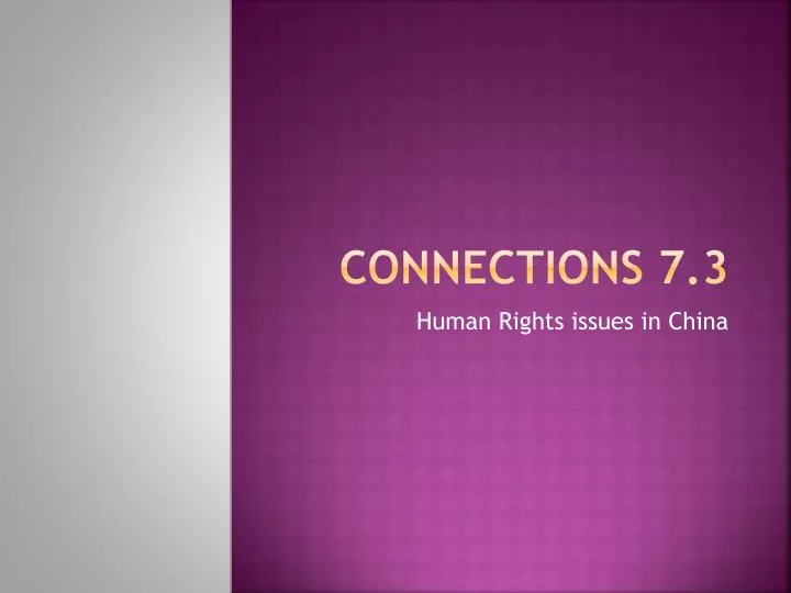 connections 7 3