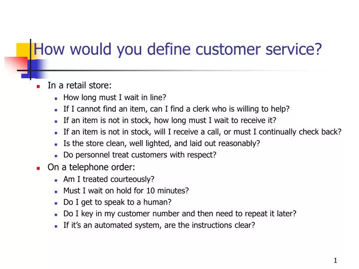 how would you define customer service