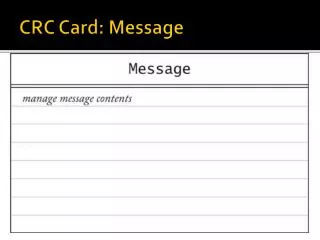CRC Card: Message