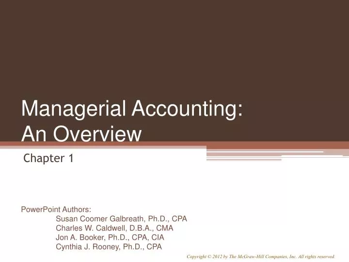 managerial accounting an overview