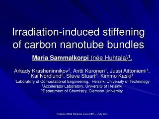 Irradiation-induced stiffening of carbon nanotube bundles