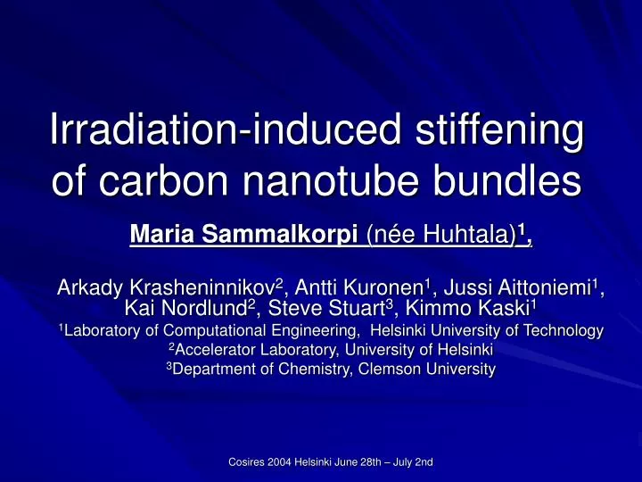 irradiation induced stiffening of carbon nanotube bundles