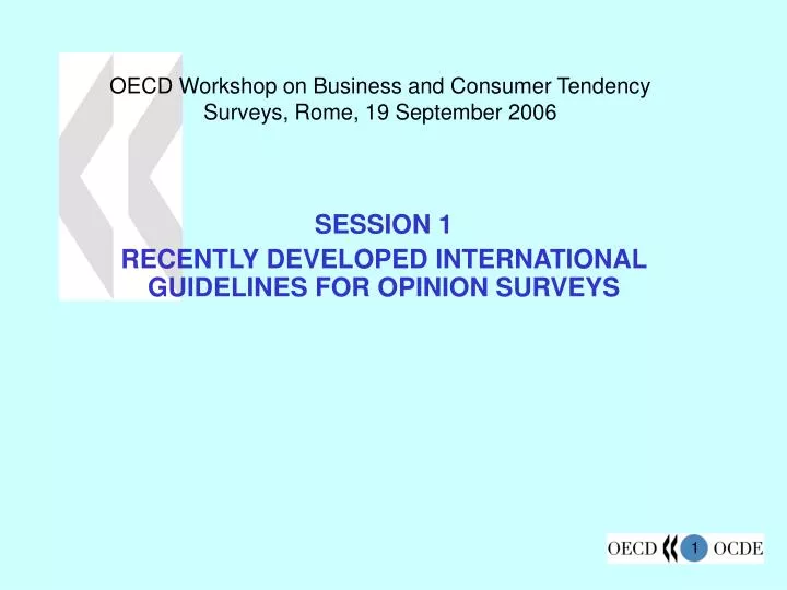 oecd workshop on business and consumer tendency surveys rome 19 september 2006