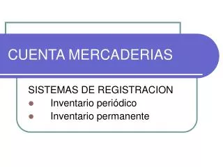 cuenta mercaderias