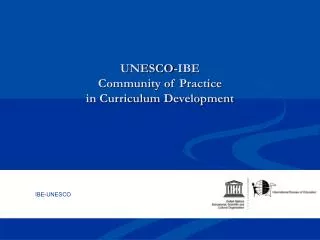 UNESCO-IBE Community of Practice in Curriculum Development