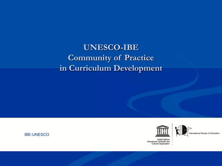 unesco ibe community of practice in curriculum development
