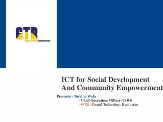 ICT for Social Development And Community Empowerment