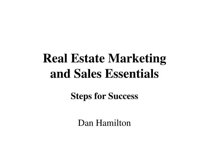 real estate marketing and sales essentials