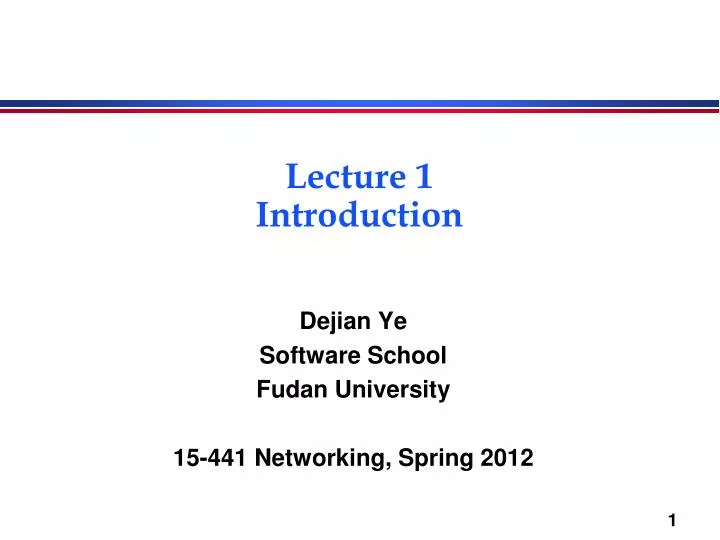 lecture 1 introduction