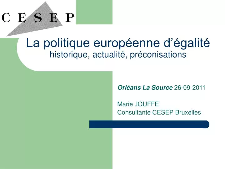 la politique europ enne d galit historique actualit pr conisations